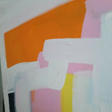 Contemporary Abstract Signed Painting Colors Hamptons Style "Pillow Fight" BENT!