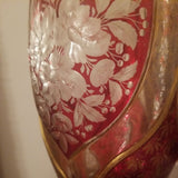 Antique Moser Bohemian Glass Gold Ruby Vase