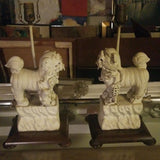 antique chinese foo dogs pair of porcelain Lamps