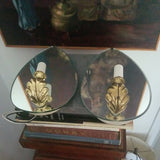 Mid century Modern Pair of Mirrored Sconces