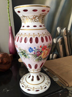 Antique Moser Bohemian Crystal 19th Century Vase