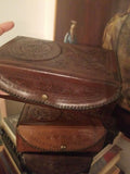 Vintage Leather Collection of 4 Jewelry Boxes Embossed