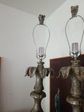 Pair of Mid Century Modern Silvered  Lamps