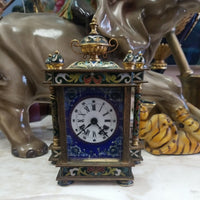 Antique 19th Century Cloisonne Mantel Clock Signed French Working  condition