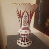 Vintage Bohemian Glass Overlay Moser Vase