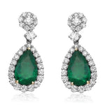 8.36 CARAT NATURAL EMERALDS & 3.43 CARAT DIAMONDS 18K EARRINGS - Diamonds Sapphires Rubies Emeralds