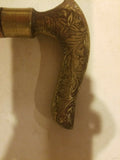 Carved Wooden Cane/ Walking Stick 36.625" HANDLE IS LOOSE