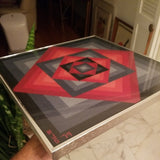 Mid century Modern Abstract Signed Pettipoint