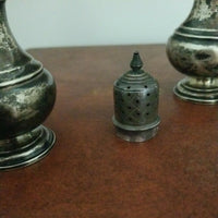 Antique Sterling Silver M25 Pair Salt and Pepper Shaker