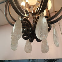 Wrought iron With Rock Crystal Art Deco Style Chandelier