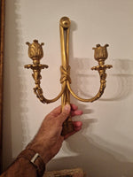 Pair Of Antique Gilt Gold Bronze French Sconces