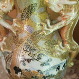 Antique Asian Porcelain Gold Painted Dragon Vases