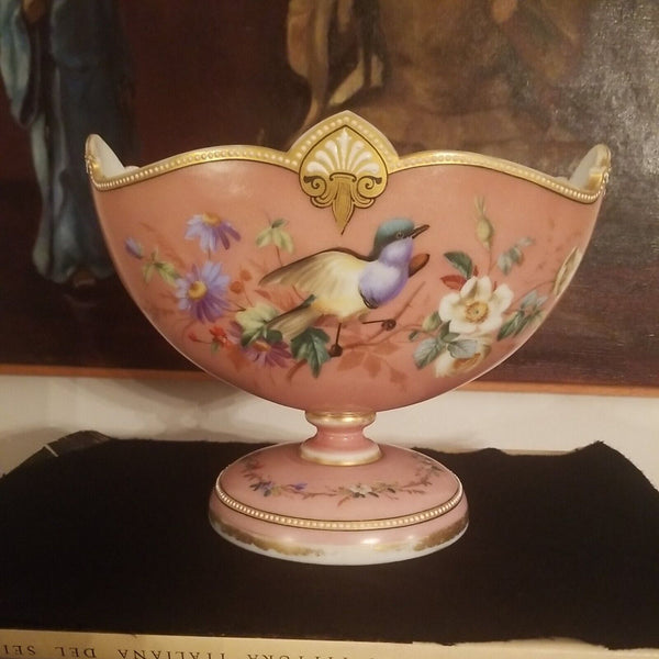 Antique French Pink Opaline Enamel Centerpiece