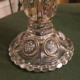 Antique Baccarat Crystal Enamel Candleabra Palace Pair #920008