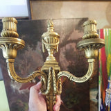 Pair Of Antique EF Caldwell Signed Gold  Sconces