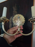 Pair of Mid century Modern Hollywood Glamor Shell Sconces