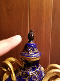 200 Year Antique Sevres Porcelain Jeweled Imperial Ormolu Urn with Bronze &Gold