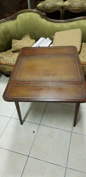Wooden Coffee Table with Foldable Leather Top - Diamonds Sapphires Rubies Emeralds