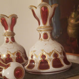 Antique Pair of Bohemian Overlay Moser Perfume Bottles