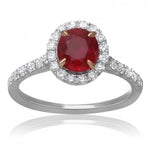 18K White Gold Ruby and Diamond Ring (EGL USA Certified) - Diamonds Sapphires Rubies Emeralds