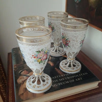 Antique Bohemian glass Overlay Moser Set Spa