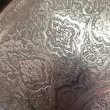 Round 84 Silver Tray Hand Worked 1950's signed