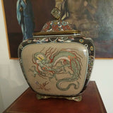 Antique Large Oriental Enamel Chinese Urn