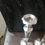 Pair Of Candlesticks Pure Silver Reinforced with Cement