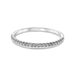 14K White Gold Wedding Band with 0.15 Carats of Diamonds