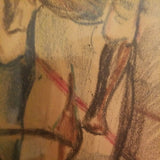 Vintage African American Painting Mixed Media Hand Painted