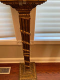 Pair of Gilded Wood Posts Columns - Diamonds Sapphires Rubies Emeralds
