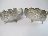 Pair Of Matching Oval Silver 84 Bowls Hand Made Good Condition