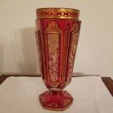 Antique Large Cranberry Moser Goblet