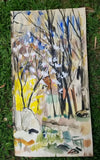 Antique Impressionist Watercolor painting Colorful #91008