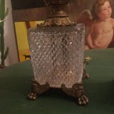 Pair Of Antique Crystal And Bronze Lamps