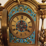 Antique 19th Century Museum Enamel Bronze Clock