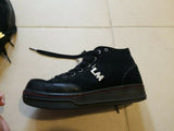 Women's Black Suede Moschino Ankle Length Boots Size 7 with Shearling Inside