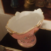 Antique French Pink Opaline Enamel Centerpiece