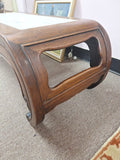 Japanese Marble and Wood Coffee Table 43" X 16" X 14"