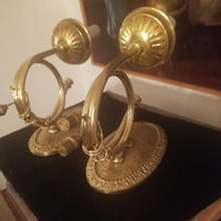 Pair Of Vintage Antique Gilt Bugle Sconces