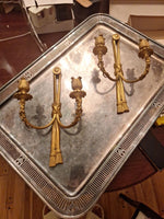 Pair Of Antique Gilt Gold Bronze French Sconces