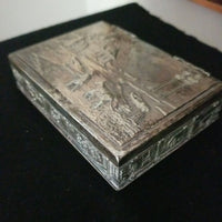 Antique Silvered Decorated Box Possibly for cigarettes