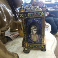 Antique 19th Century Cloisonne Mantel Clock Signed French Working  condition