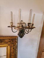 Pair Of regency Antique Palace Silver Sconces