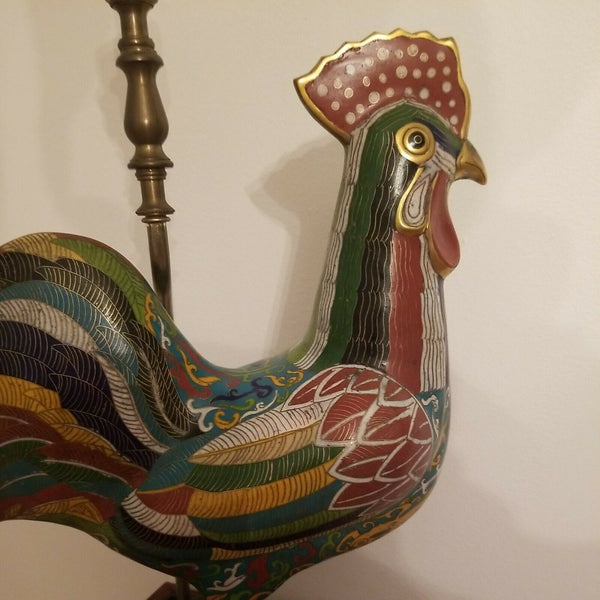 Circa 1800's Chinese Antique Rooster Lamp