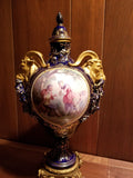 200 Year Antique Sevres Porcelain Jeweled Imperial Ormolu Urn with Bronze &Gold - Diamonds Sapphires Rubies Emeralds