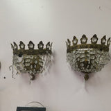Pair Of Bronze And Crystal European  Sconces #9658