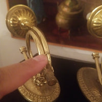 Pair Of Vintage Antique Gilt Bugle Sconces