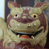 Mid Century Modern Porcelain Gold Foo Dog Sculpture #91258