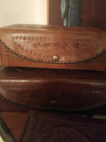 Vintage Leather Collection of 4 Jewelry Boxes Embossed